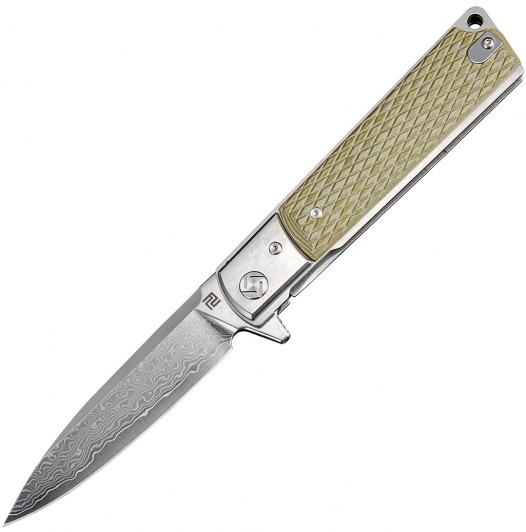 Складной нож Artisan Cutlery 1802GD-GN Classic, сталь Damas steel, 10 см. Складной нож Artisan Cutlery 1802GD-GN Classic, сталь Damas steel, 10 см.