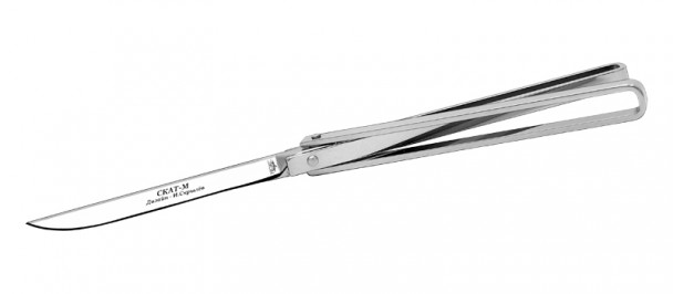 Рамочный складной нож Нокс Скат-M, сталь 440C, рукоять 440C серебристый Рамочный складной нож Нокс Скат-M, сталь 440C, рукоять 440C серебристый