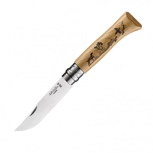 Складной нож Opinel №8, нержавеющая сталь, дуб, гравировка собака, 85 мм. Складной нож Opinel №8, нержавеющая сталь, дуб, гравировка собака, 85 мм.