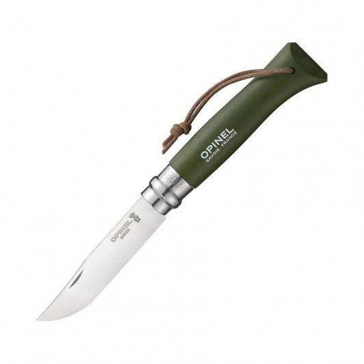 Складной нож Opinel №8 Trekking, нержавеющая сталь, кожаный темляк, хаки, 85 мм. Складной нож Opinel №8 Trekking, нержавеющая сталь, кожаный темляк, хаки, 85 мм.