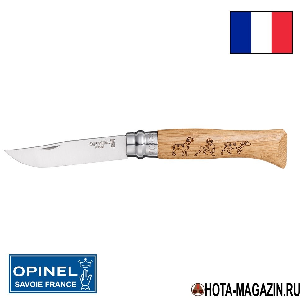 Складной нож с рисунком собаки Opinel Animalia 8VRI (ручка дуб), 8,5 см. Складной нож с рисунком собаки Opinel Animalia 8VRI (ручка дуб), 8,5 см.