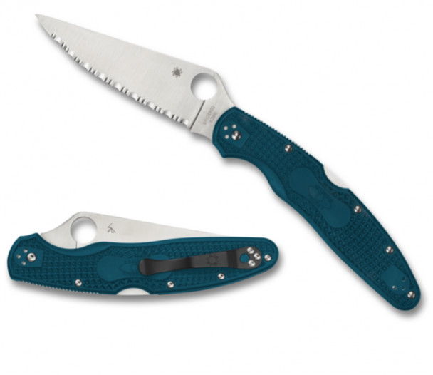 Складной нож Spyderco Police 4 Lightweight Blue K390 Serrated, рукоять FRN, C07FS4K390 Складной нож Spyderco Police 4 Lightweight Blue K390 Serrated, рукоять FRN, C07FS4K390