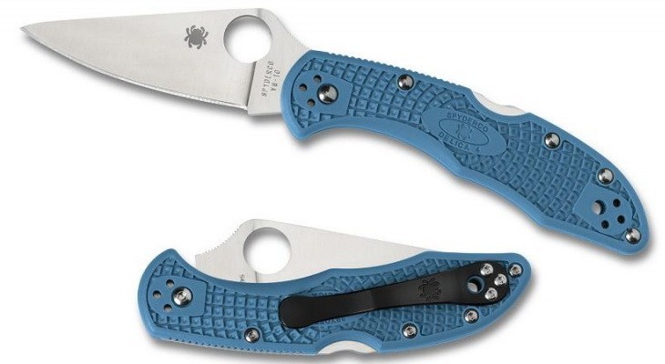 Складной нож Spyderco Delica Flat Ground Blue C11FPBL Складной нож Spyderco Delica Flat Ground Blue C11FPBL