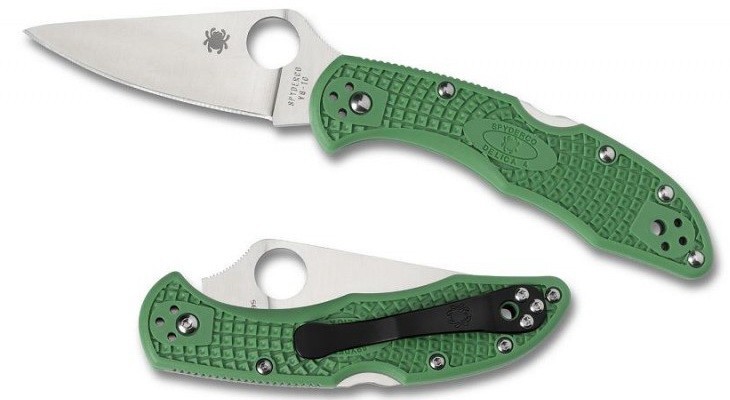 Складной нож Spyderco Delica Flat Ground Green C11FPGR Складной нож Spyderco Delica Flat Ground Green C11FPGR