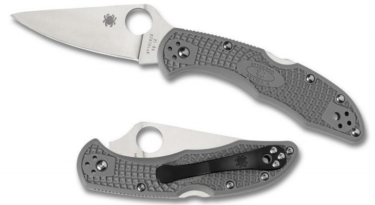 Складной нож Spyderco Delica Flat Ground Grey C11FPGY Складной нож Spyderco Delica Flat Ground Grey C11FPGY