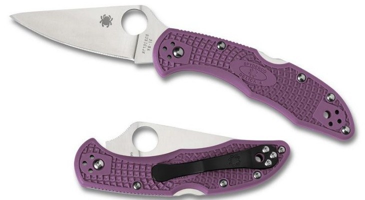 Складной нож Spyderco Delica Flat Ground Purple C11FPPR Складной нож Spyderco Delica Flat Ground Purple C11FPPR
