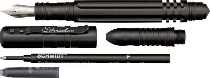 Тактическая ручка Schrade Fountain and Roller Ball Black SCPEN3BK Тактическая ручка Schrade Fountain and Roller Ball Black SCPEN3BK