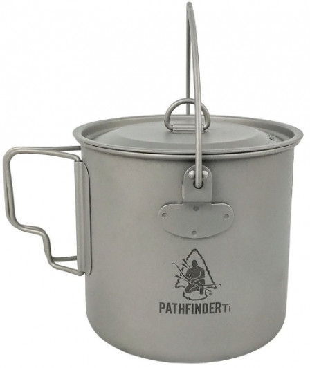 Титановый котелок с крышкой Pathfinder PTH201, 1100 мл. Титановый котелок с крышкой Pathfinder PTH201, 1100 мл.