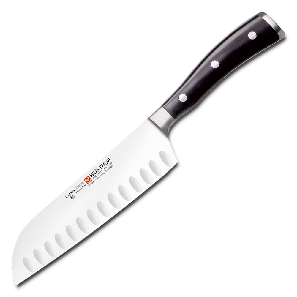 Нож Сантоку с углублениями на кромке Wuesthof Classic Ikon 4176 WUS, 17 см. Нож Сантоку с углублениями на кромке Wuesthof Classic Ikon 4176 WUS, 17 см.