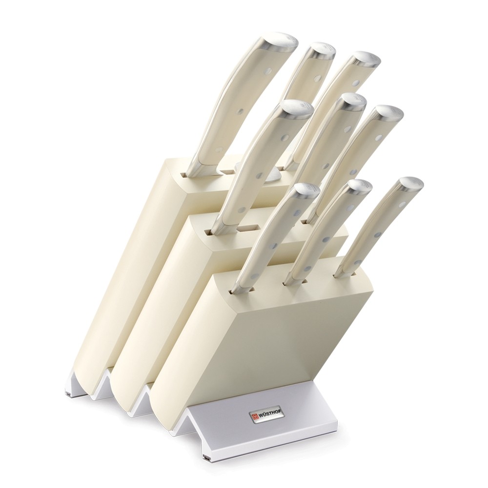 Набор кухонных ножей 9 предметов в подставке Wuesthof Ikon Cream White 9874 Набор кухонных ножей 9 предметов в подставке Wuesthof Ikon Cream White 9874