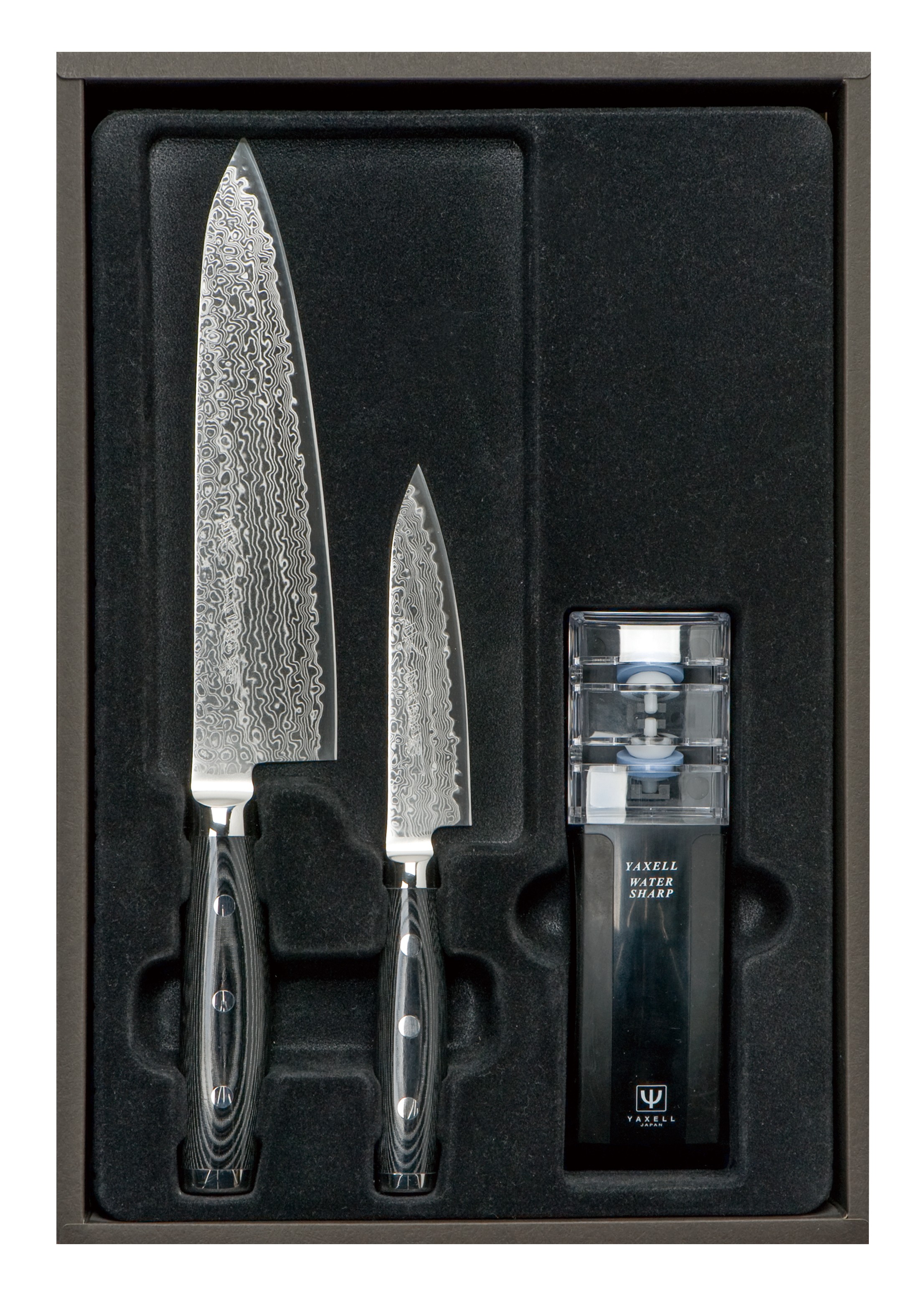 Набор из 2-х ножей с точилкой Yaxell Gou YA37000-003 Набор из 2-х ножей с точилкой Yaxell Gou YA37000-003