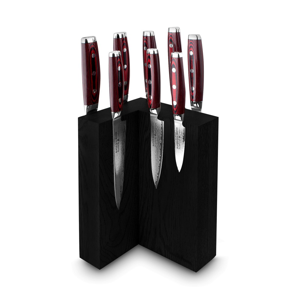 Набор из 8 ножей на подставке из дуба Yaxell YA/SGOU-KS009SOBL, Gou 161 Набор из 8 ножей на подставке из дуба Yaxell YA/SGOU-KS009SOBL, Gou 161