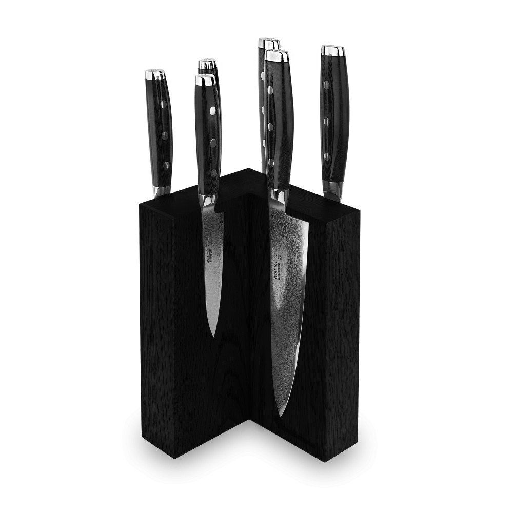 Набор из 6 ножей на подставке из дуба Yaxell YA/GOU-KS003SOBL, Gou 101 Набор из 6 ножей на подставке из дуба Yaxell YA/GOU-KS003SOBL, Gou 101