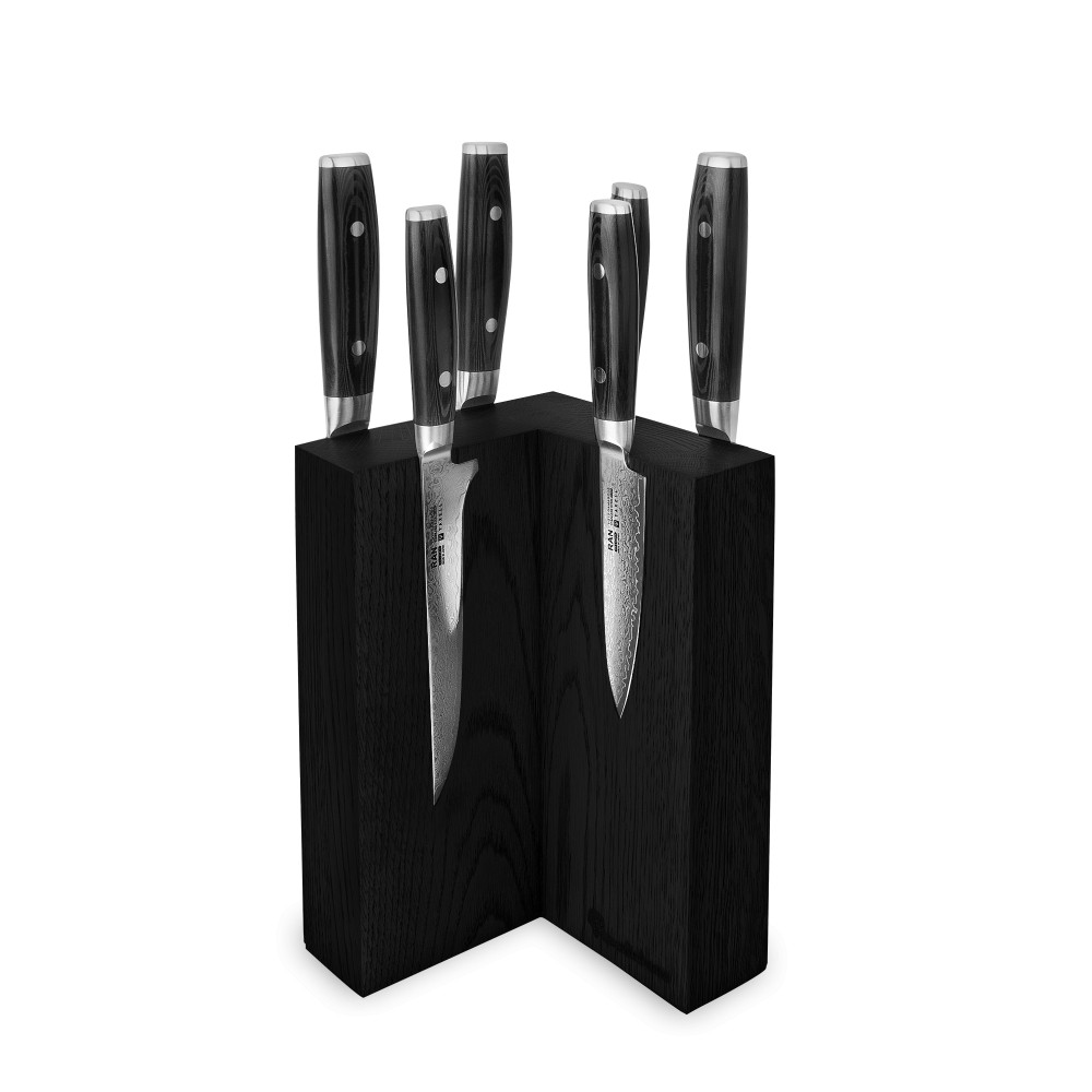 Набор из 6 кухонных ножей на подставке из дуба Yaxell YA/RAN-KS003SOBL Набор из 6 кухонных ножей на подставке из дуба Yaxell YA/RAN-KS003SOBL