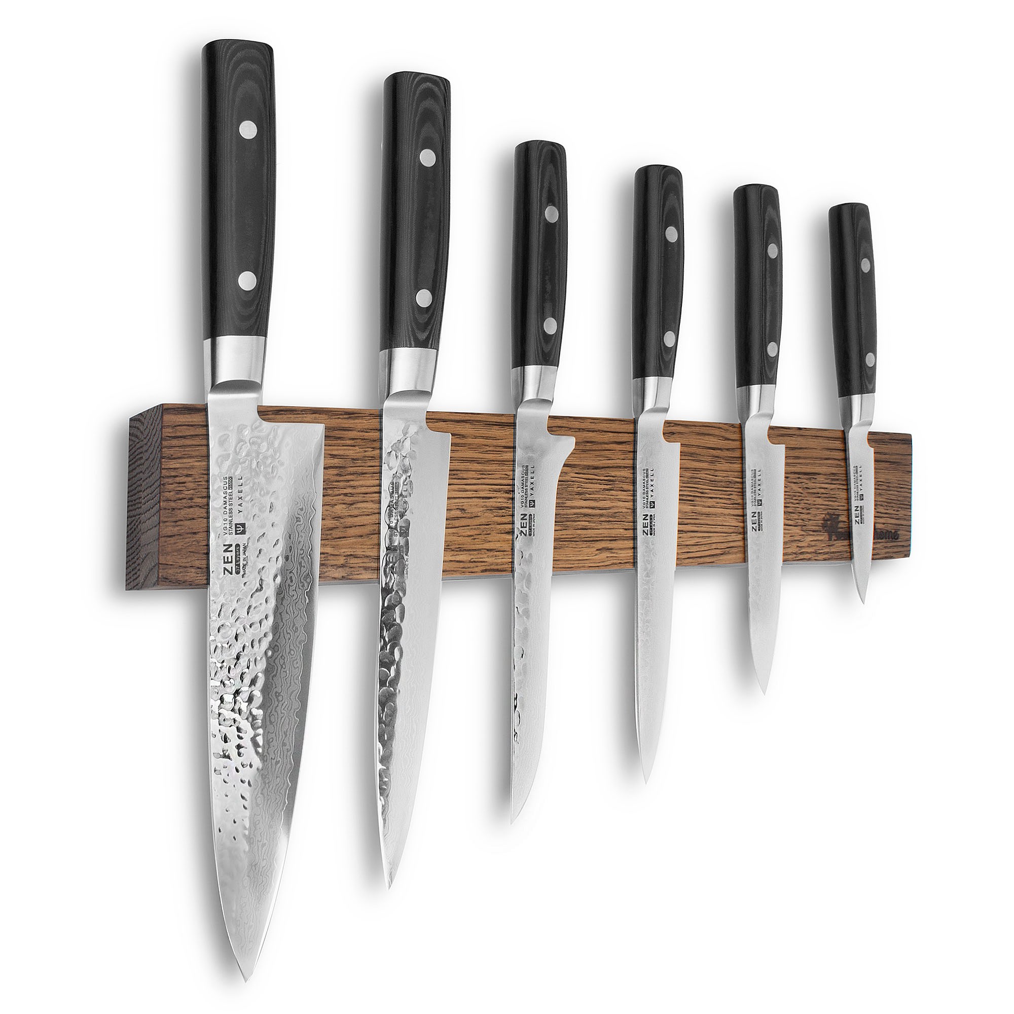 Набор из 6 кухонных ножей на магнитном держателе из дуба Yaxell YA/Zen-KS001SOB Набор из 6 кухонных ножей на магнитном держателе из дуба Yaxell YA/Zen-KS001SOB