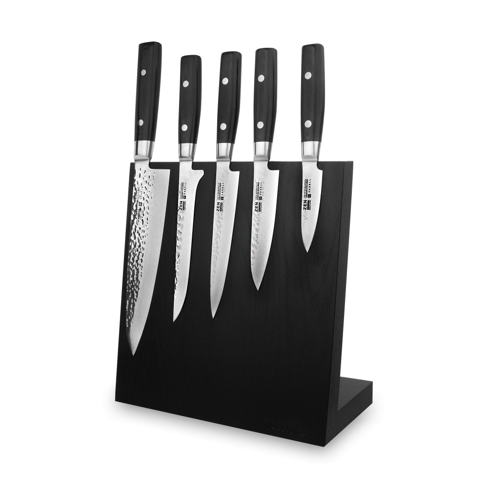 Набор из 5 кухонных ножей на подставке из дуба Yaxell YA/Zen-KS002LSOBL Набор из 5 кухонных ножей на подставке из дуба Yaxell YA/Zen-KS002LSOBL