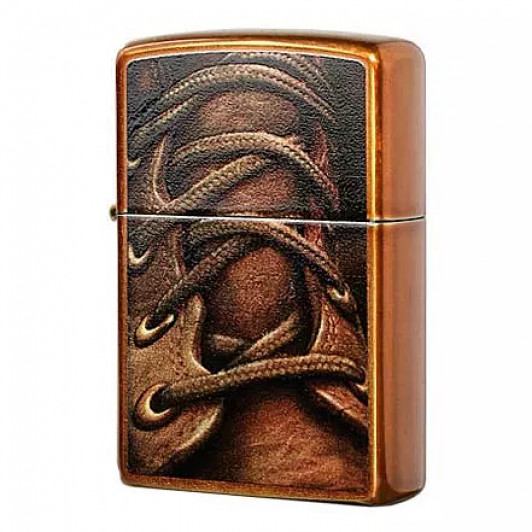 Зажигалка Zippo Boot Laces Toffee Finish 28672 Зажигалка Zippo Boot Laces Toffee Finish 28672