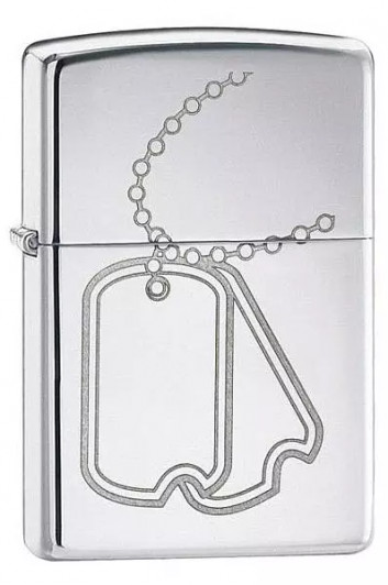 Зажигалка Zippo High Polish Chrome Dog Tag 24836 Зажигалка Zippo High Polish Chrome Dog Tag 24836