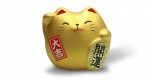 Кошка манеки неко Hatamoto MK-03, 5см, ручная работа, золотой, (made in Japan)