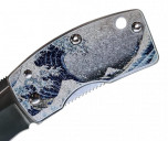 нож-зажим для купюр G.Sakai Ukimon Blue Wave, сталь VG-10, Япония