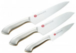 Набор кухонных ножей Shimomura Kenmizaki Satomi KZ-CJB3S (Gyuto 180мм, Santoku 165мм, Petty 120мм)
