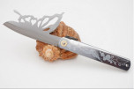 Складной нож Nagao Higonokami, Papilio - Butterfly, Aogami (Blue Sleel) Silver, Plating, 100мм, арт. HPBA-100S-Silver