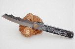 Складной нож Nagao Higonokami, Ryubu - Dragon, Aogami Super (Blue Sleel), Plating, 100мм, арт. HPDA-100Silver
